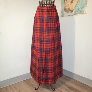 Vintage 1960's Red & Black Classic Plaid Pendleton Skirt Valentine's Day 12